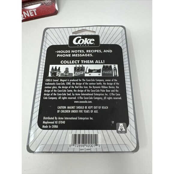 Vintage Coca Cola Coke Refrigerator Magnet Collectible Lot of 6 COMPLETE SET 90s - Picture 12 of 12